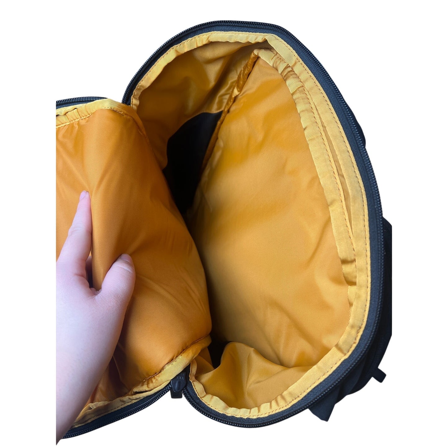 The North Face Jester Backpack Grey Yellow Laptop Sleeve Hiking School Daypack