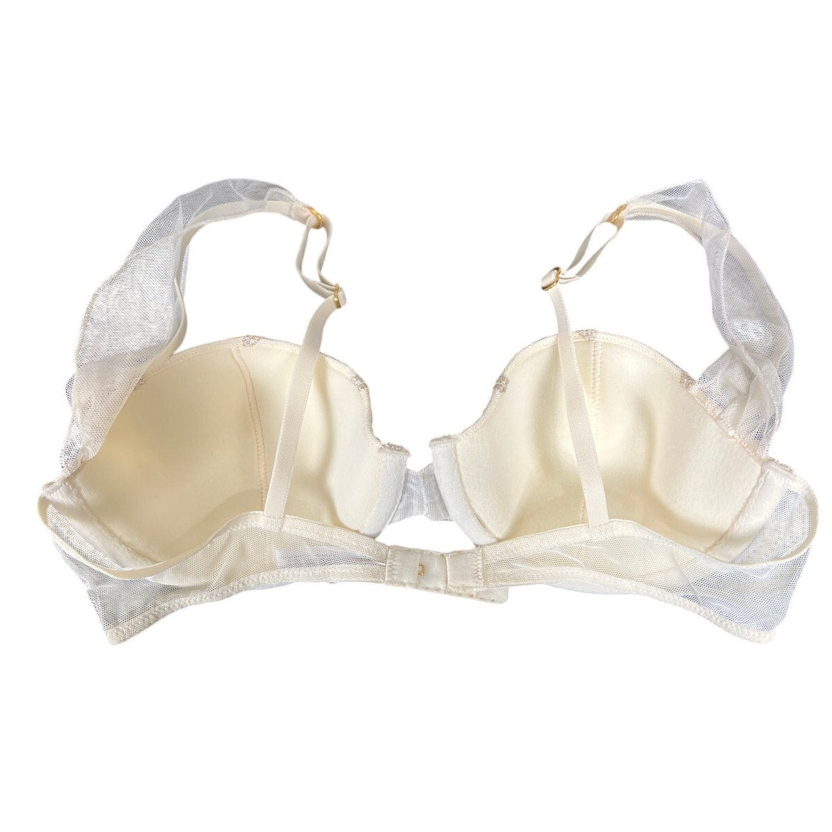 Victoria Secret 34C Women's Cream Balconette Bra Adjustable