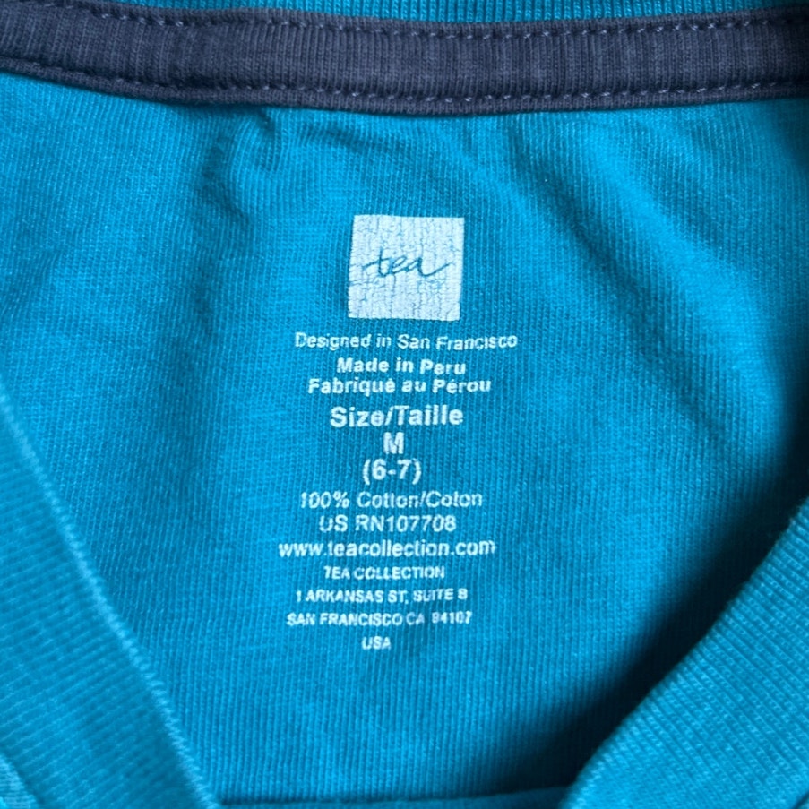 Tea Collection Boy Size M 6-7 Blue Moped Graphic T-Shirt