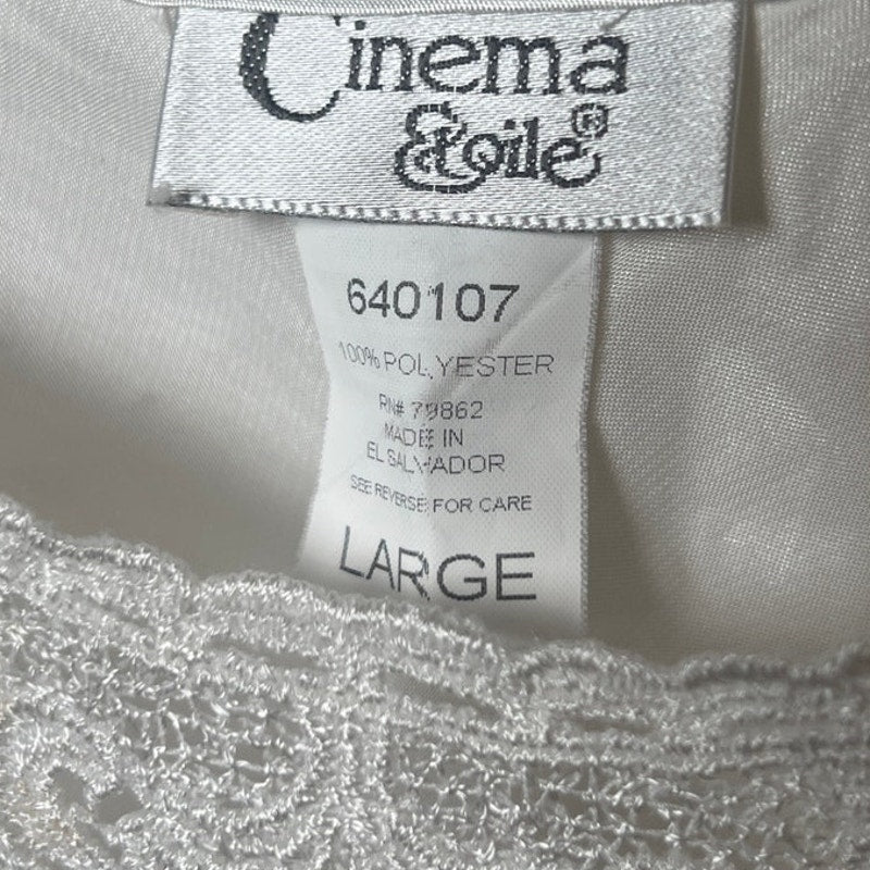 Cinema Etoile White Satin Shirt Size Large L