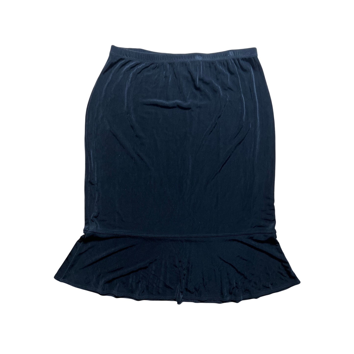 Chico's Travelers Black Women Size 1 Midi Pleaded Skirt