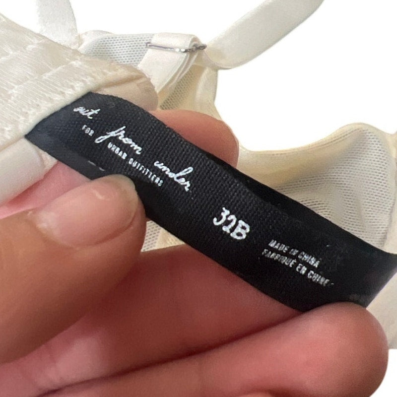 Out From Under Urban Outfitters Size 32B Underline White Bra