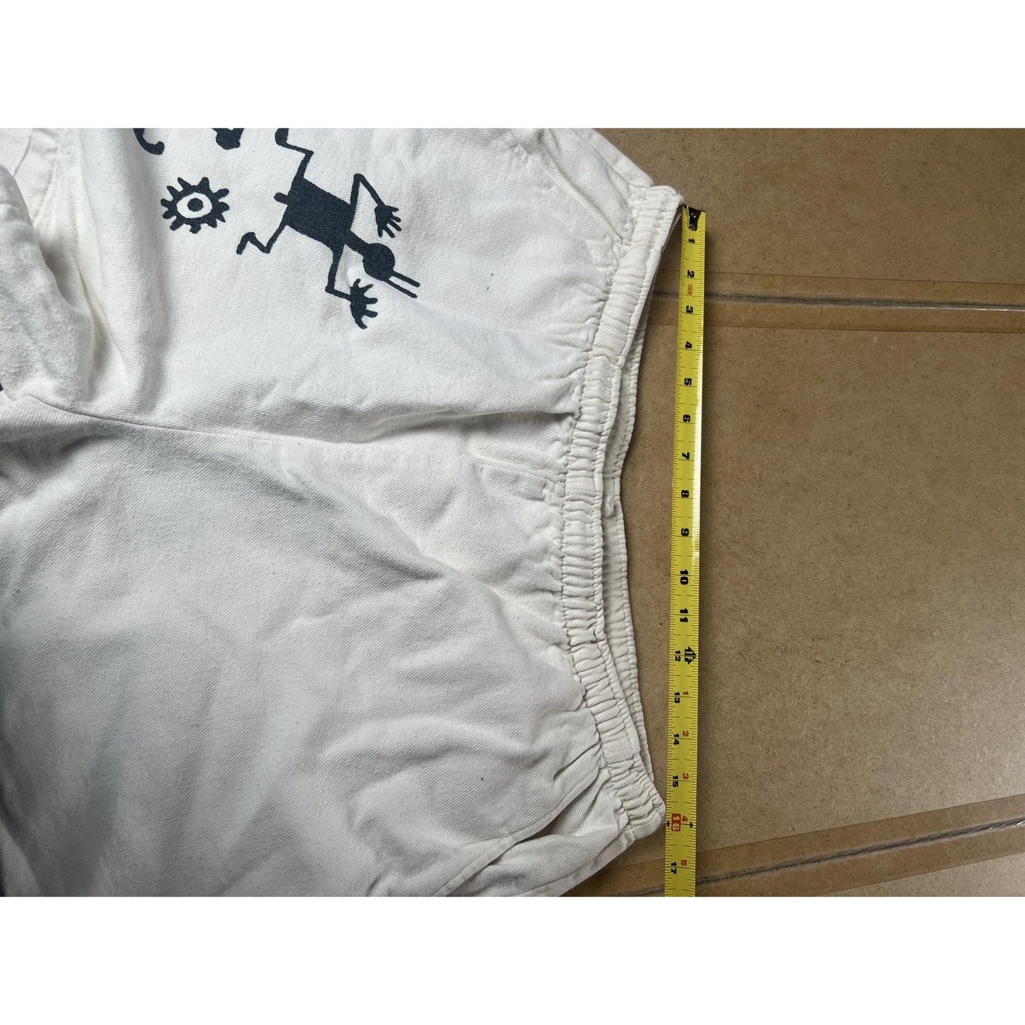 WEK Shorts Teens 31 White Sweat Fleece Elastic Waist Pockets Relaxed Fit
