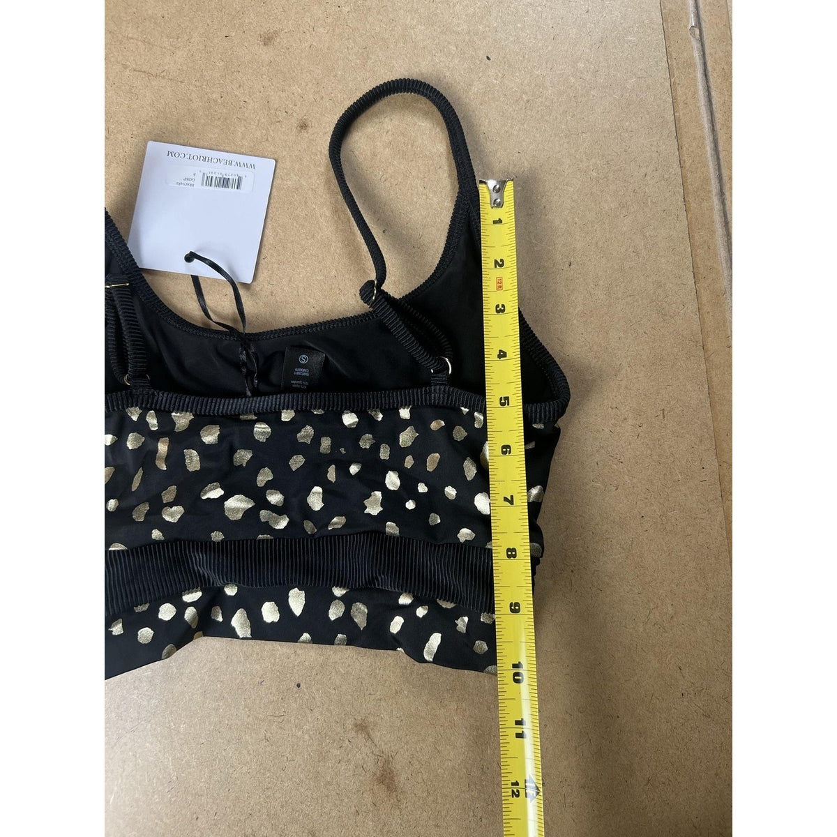 Beach Riot Tank Womens S Black Cropped Animal Print Strappy Activewear