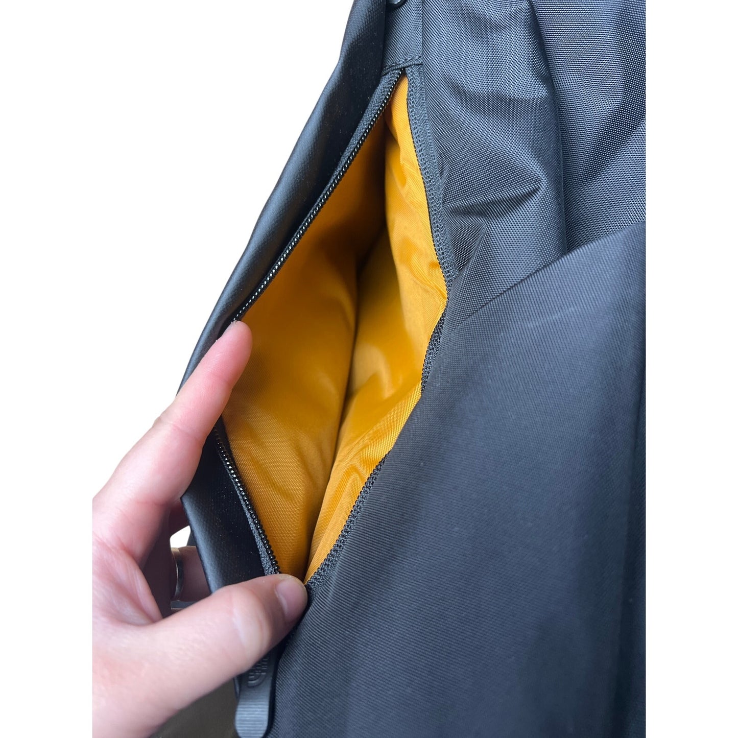 The North Face Jester Backpack Grey Yellow Laptop Sleeve Hiking School Daypack