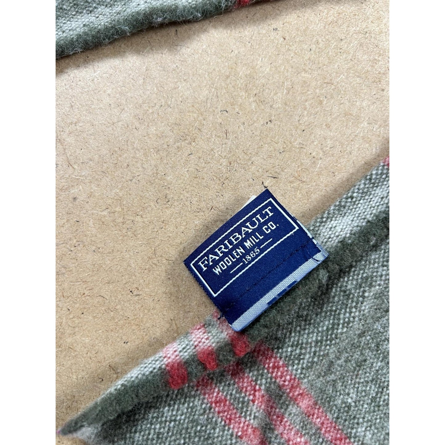 Faribault Woolen Mill Co. Scarf Mens One Size Gray Wool Striped Made USA Winter