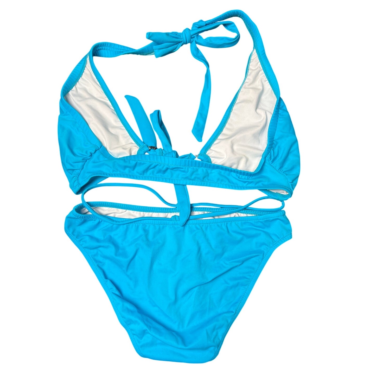 Venus Size 4 Women Swimwear Two Piece Bikini Blue Adjustable Halter