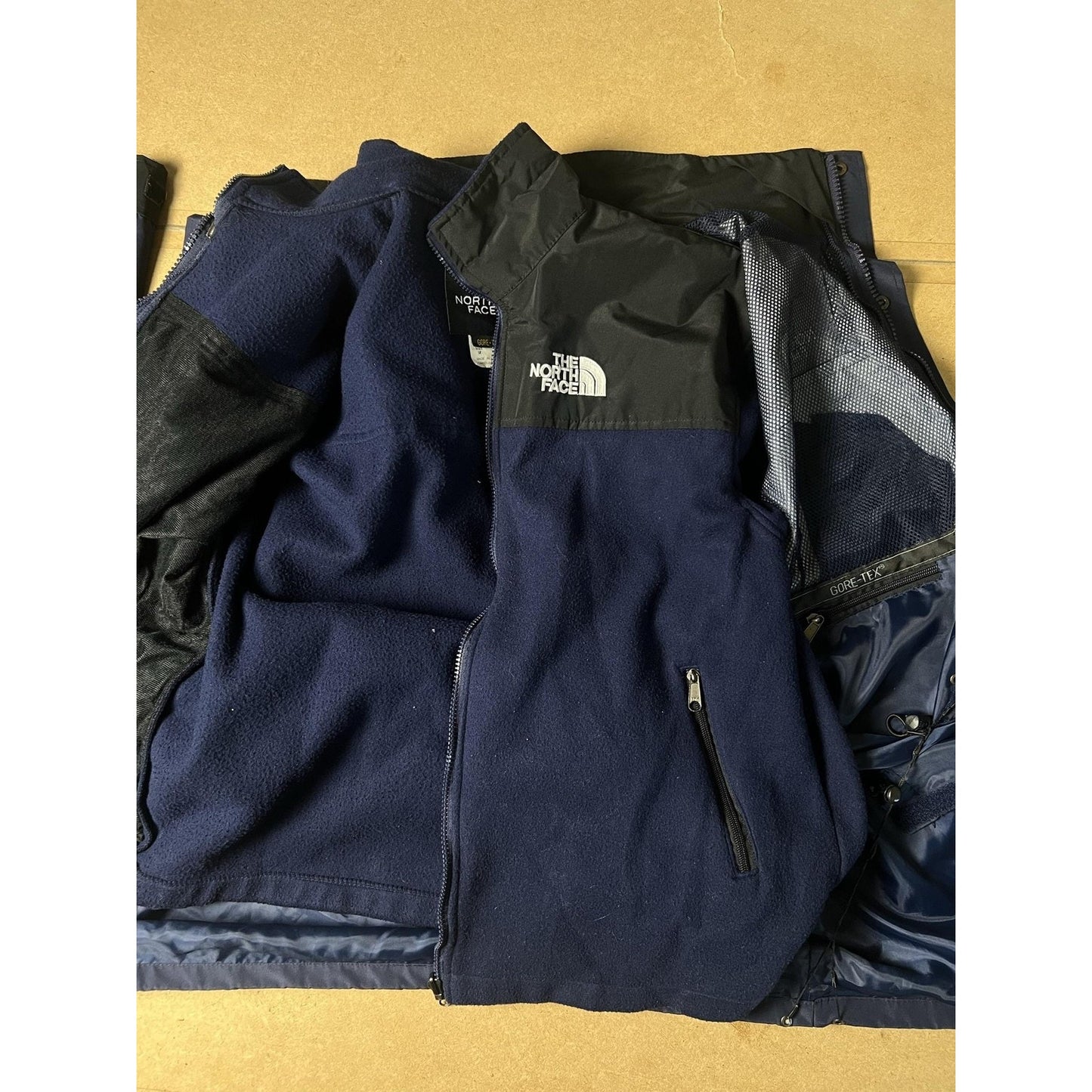 The North Face Jacket Mens L Blue Softshell Rain Coat GORE-TEX Hooded Waterproof
