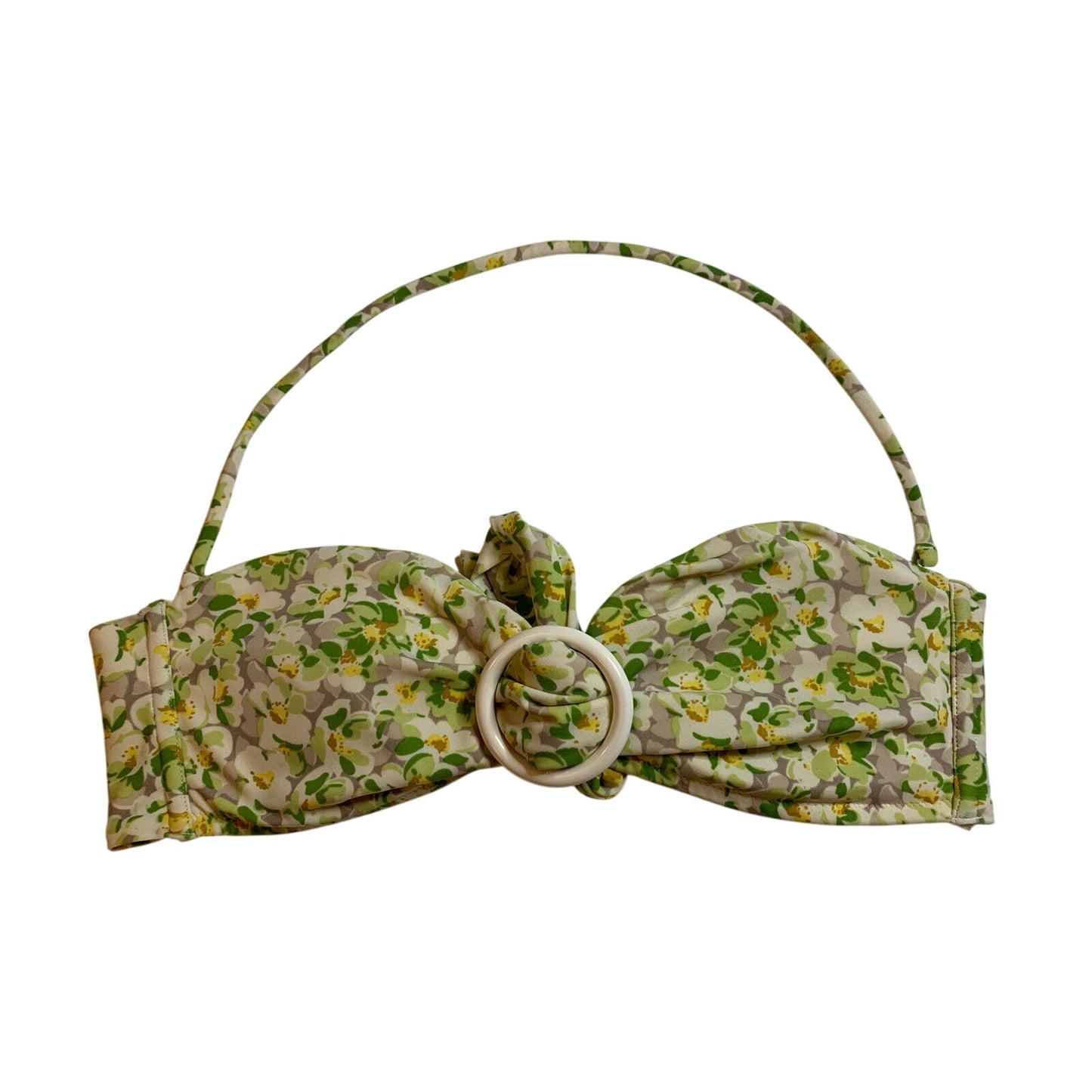 Victoria's Victoria Secret Bikini Green Yellow Flower Bikini Top Size Small S