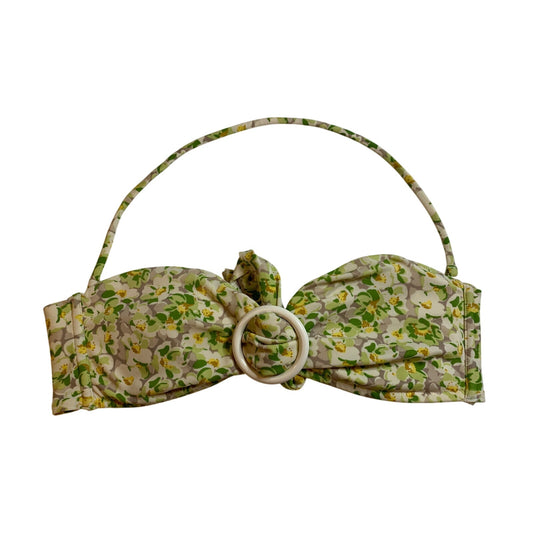 Victoria's Victoria Secret Bikini Green Yellow Flower Bikini Top Size Small S