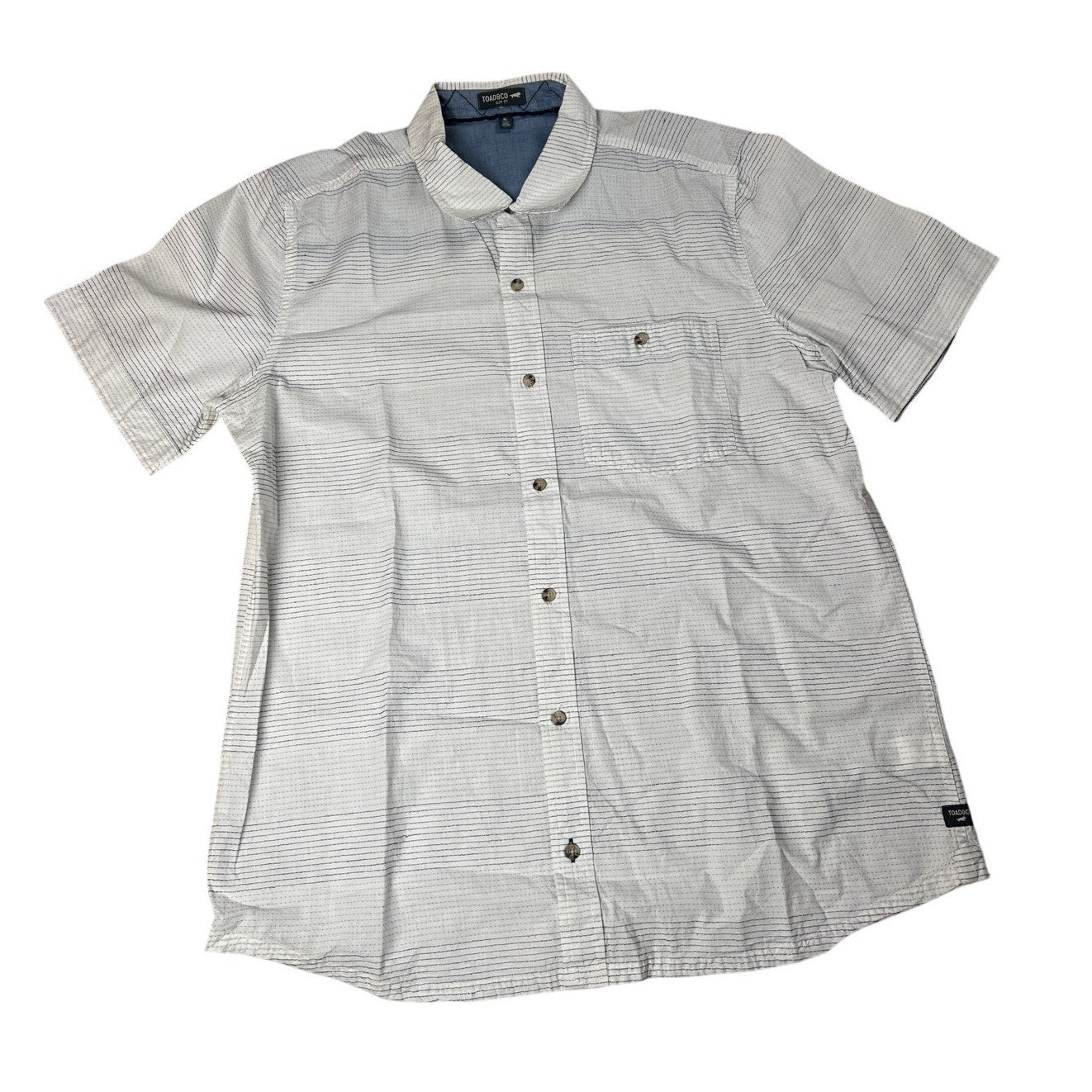Toad & Co Long Sleeve Button Down Shirt Organic Wanderer Slim Fit  XL