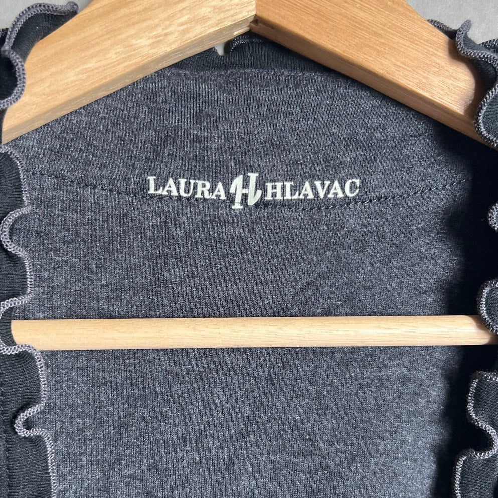 Laura Hlavac Gray Ruffle Vest Women's Size L