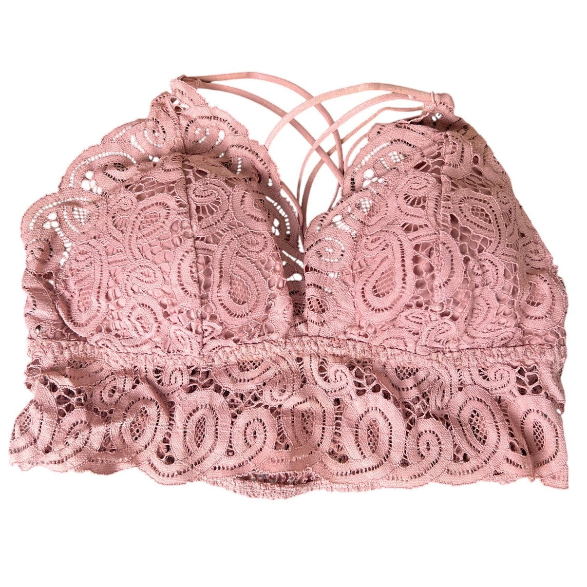 Victorias Secret PINK Lace Bralette Pastel Pink Padded *Dimensions In Picture*