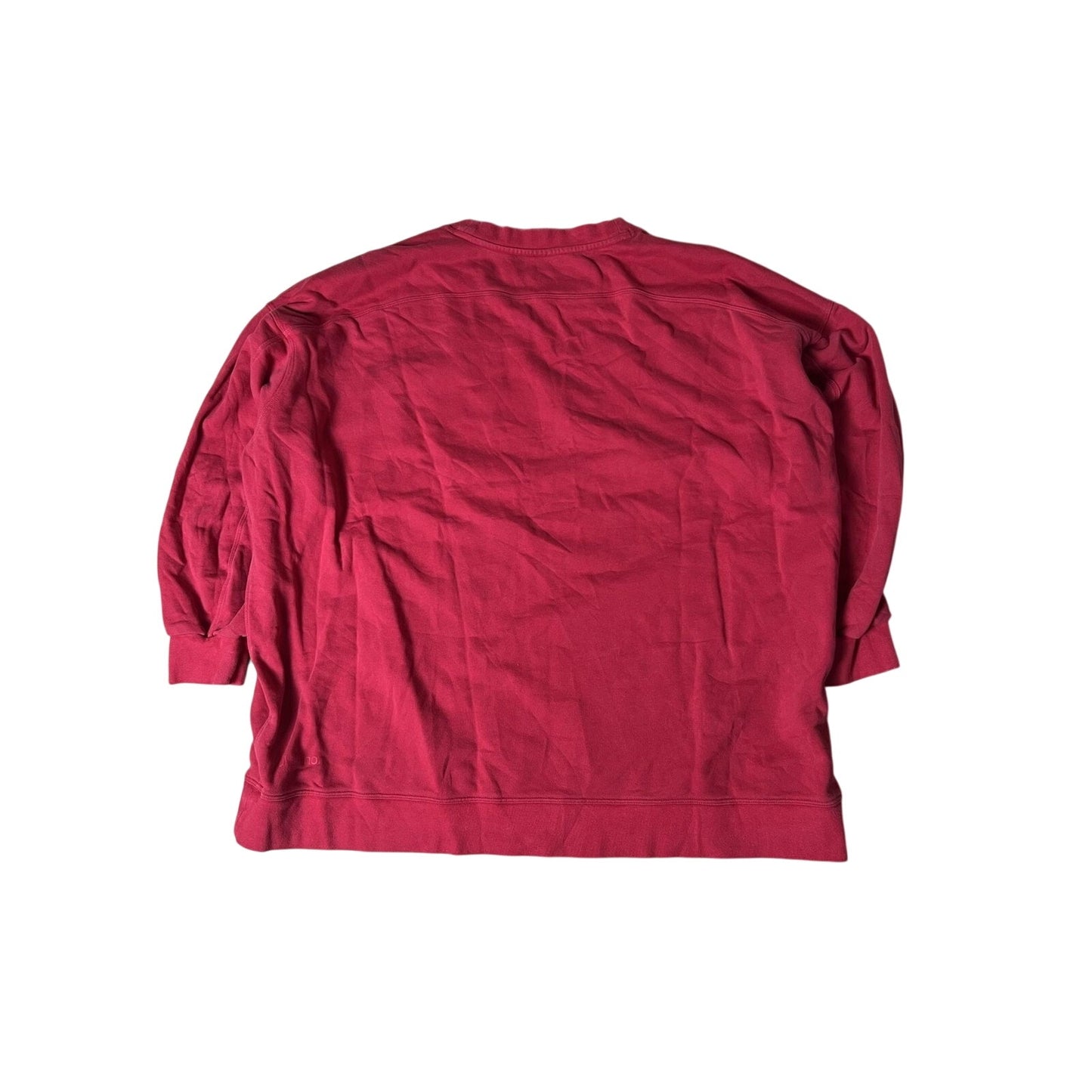 Sweater Unisex XL Red Pullover Crew Neck Cotton Blend Fleece Relaxed Casual