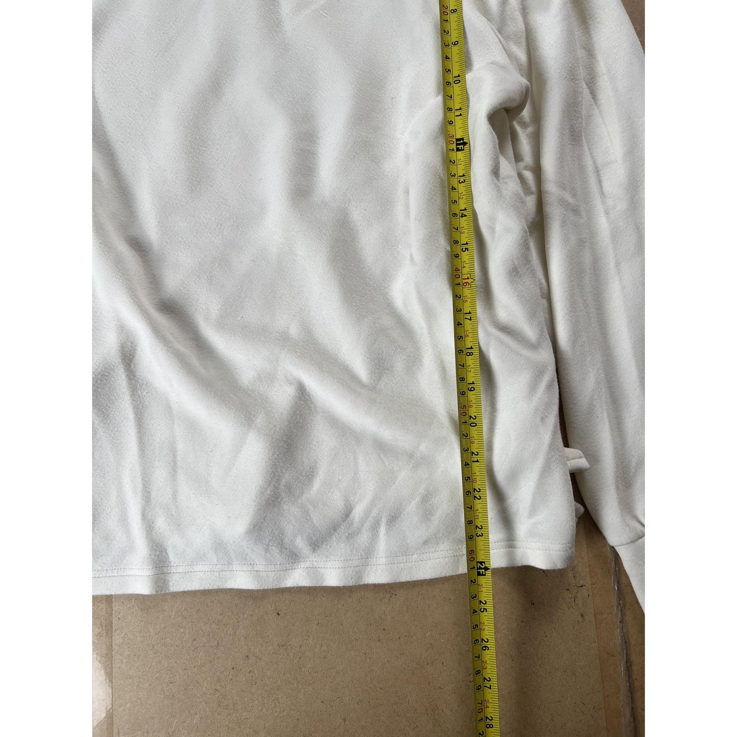 Varley Sweater Womens M White Pullover Mock Neck Lightweight Stretch Raglan