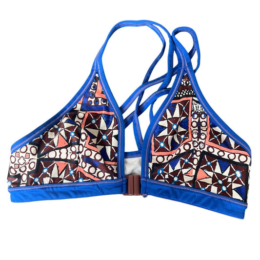 Unbranded Blue Multicolor Tribal Pattern Blue Swim top *Dimensions in Pictures*