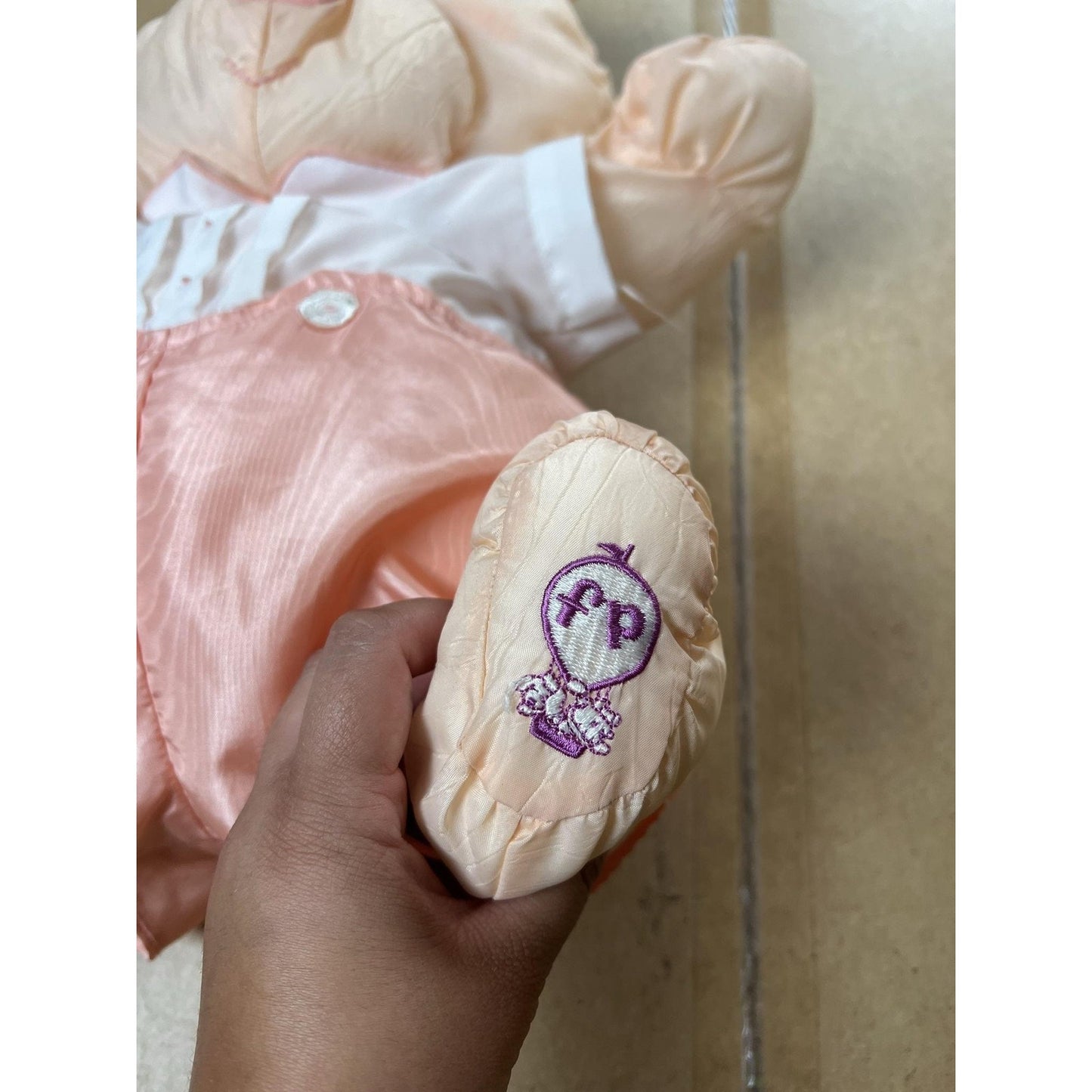 Plush Bear Doll Pink Romper White Shirt Stuffed Toy Cute Collectible Nursery