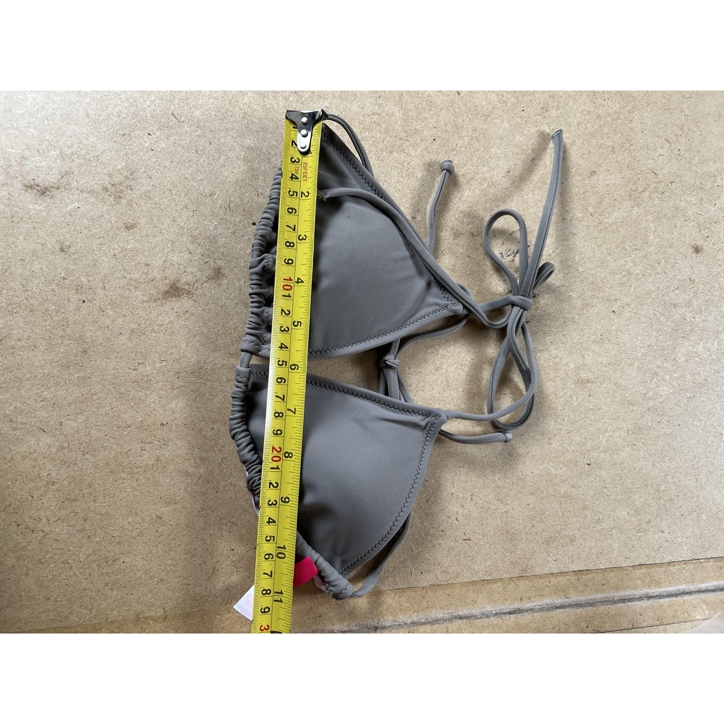 Victoria's Secret Swim Top Womens M Gray Triangle Lined Adjustable Strap Halter
