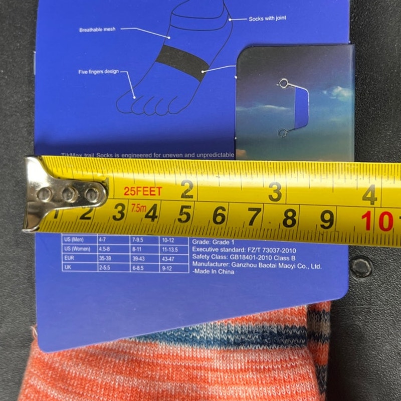 Tikmox NWT Athletic Toe Orange Women Socks