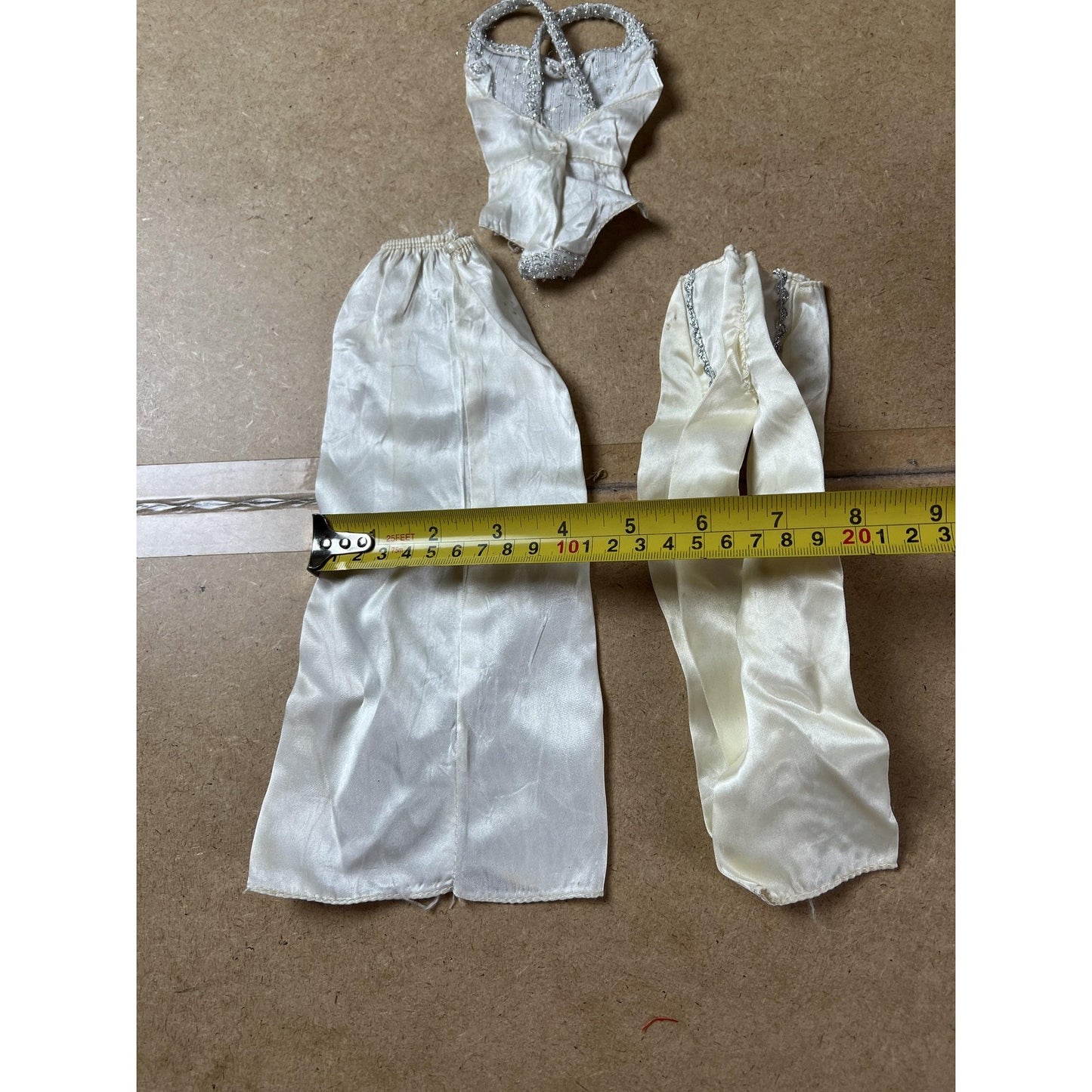 Vintage White Silver Skirt Bodysuit Outfit 11 In Fashion Doll Gown Set