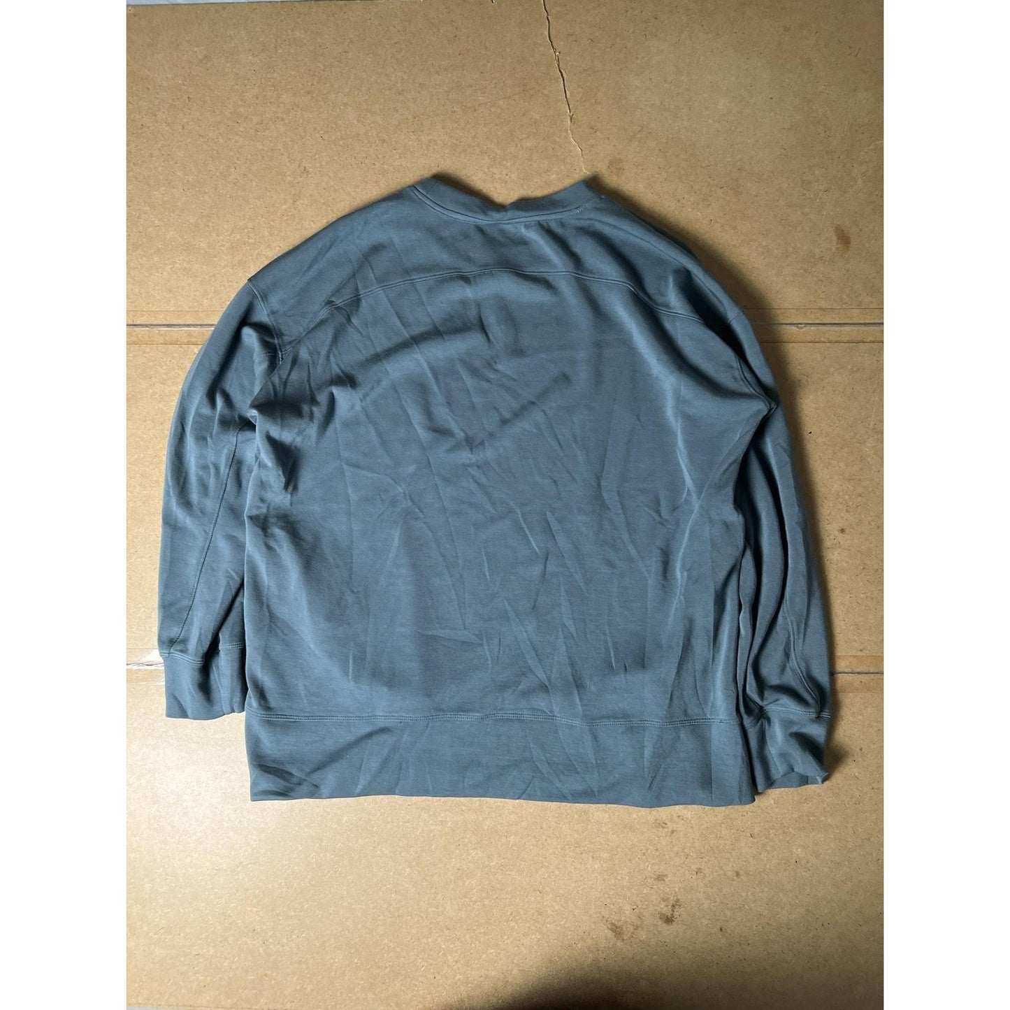 SAE Collective Sweater Womens L Green Pullover Lightweight Oversized Crewneck