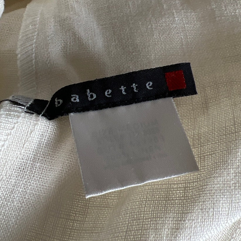 Babette White Ivory Cotton Cardigan Top Blouse Medium M