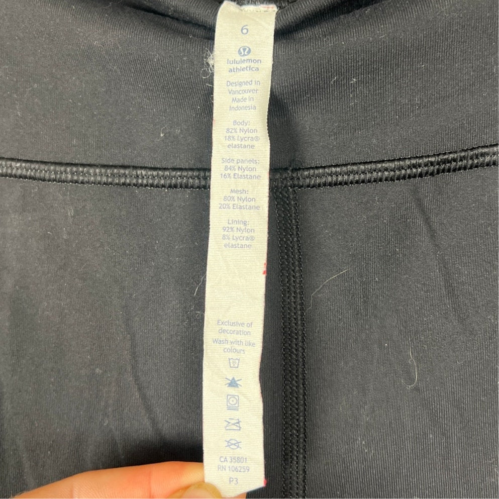 Lululemon Athletica In Movement Tight Black Leggings Size 6