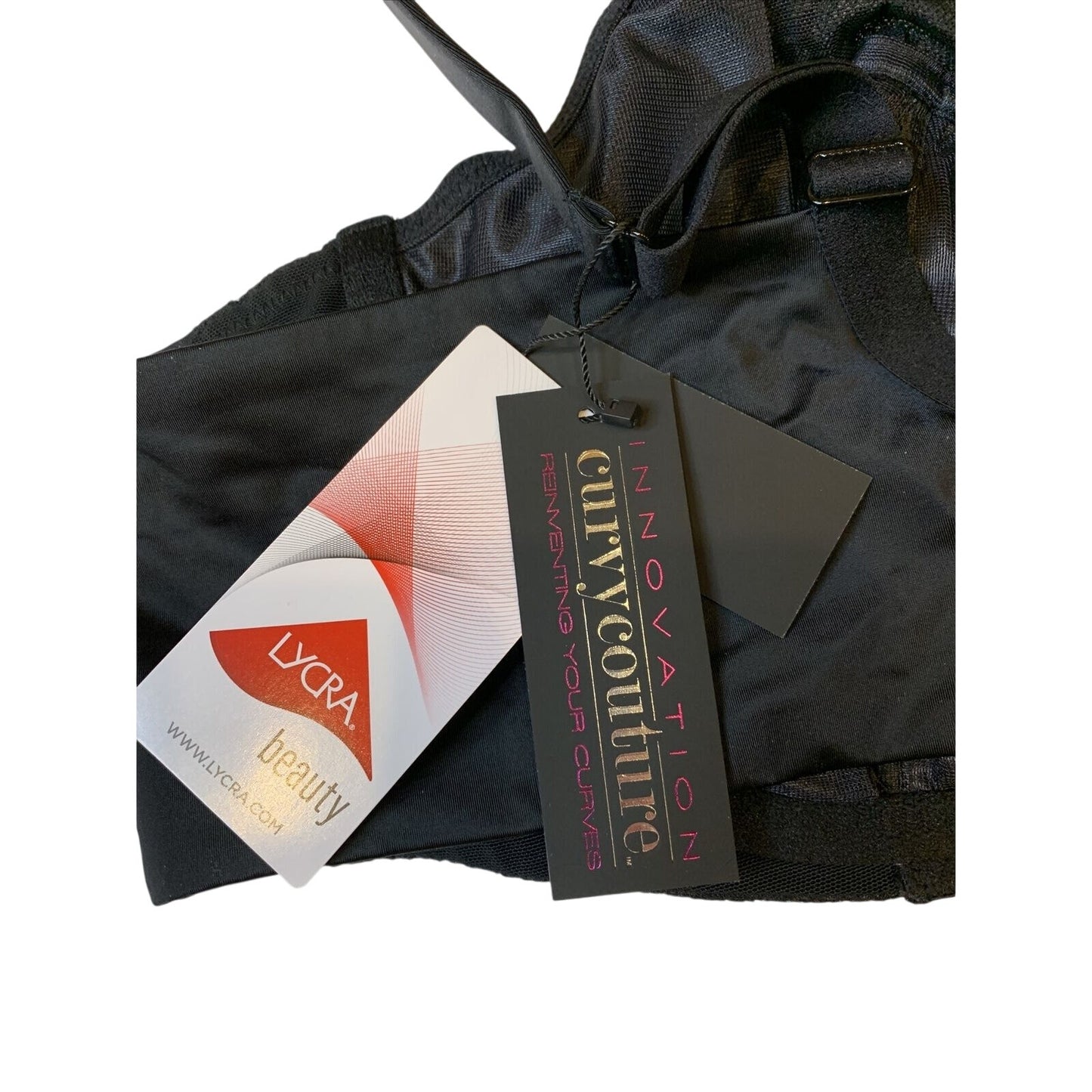 Curvy Couture 44C Everyday Glamour Black Lacy Unlined UW Bra 1207 NWT