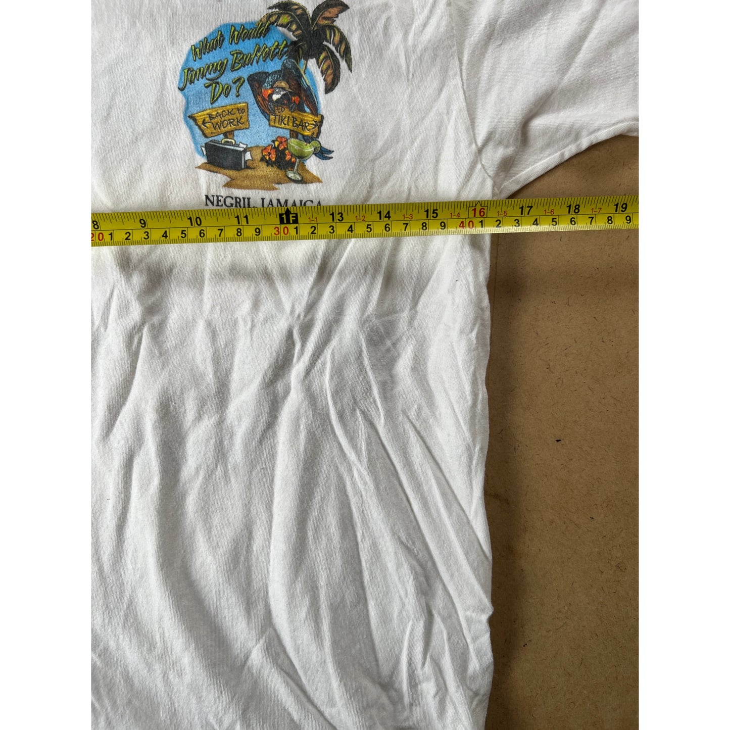 Margaritaville Negril Jamaica T-Shirt Mens S White Graphic Parrot Beach Souvenir