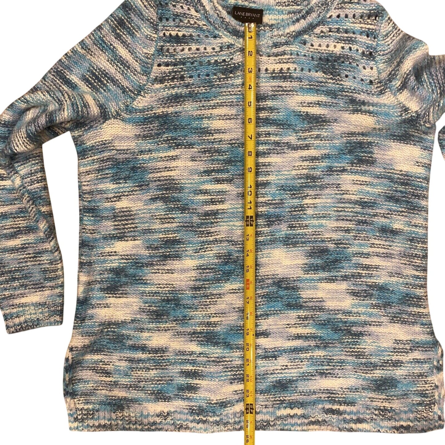 Lane Bryant Blue, White, Aqua Woven Sweater Size 14/16 - NWT $59
