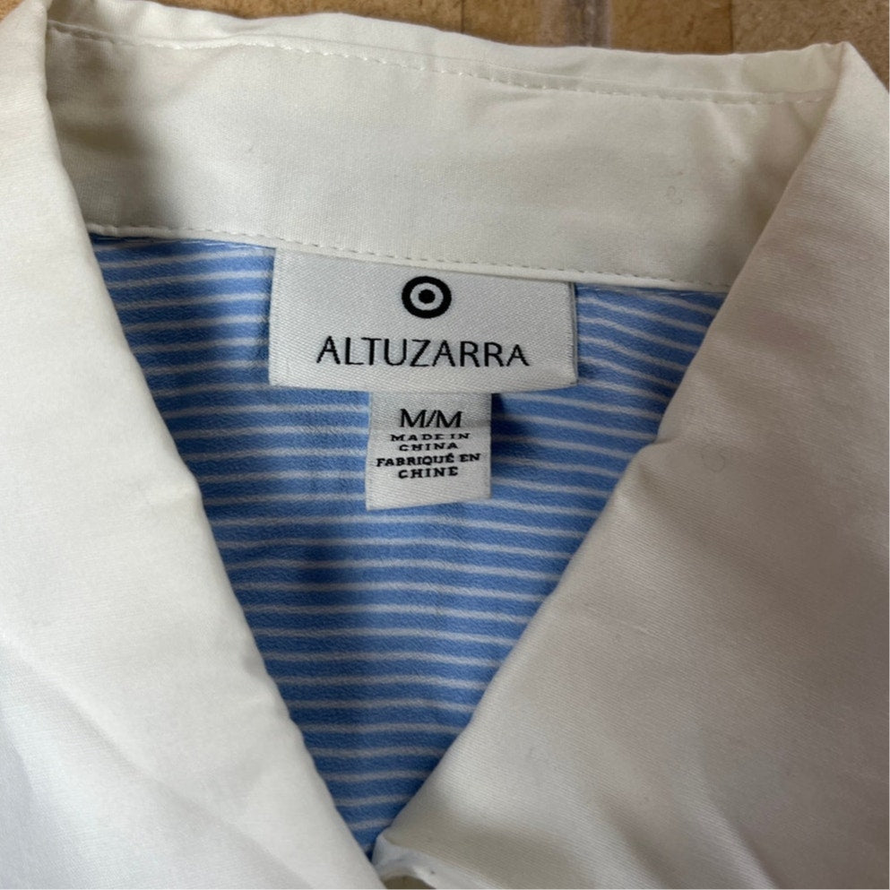 NWT Altuzarra Target Blue Long Sleeve Button Up Womens Size M