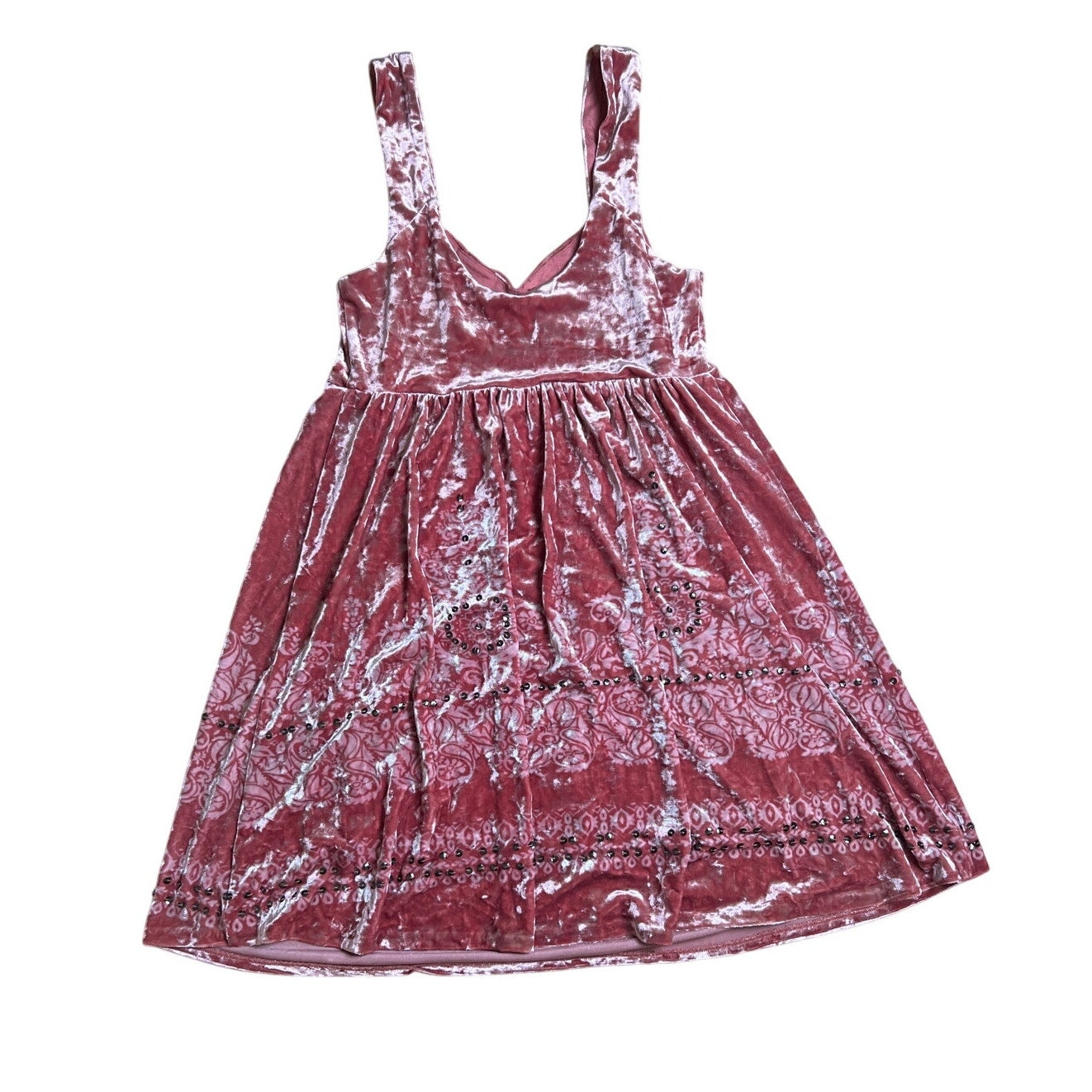 Free People Boho Velvet Underground Dress Primrose Pink Women Size S