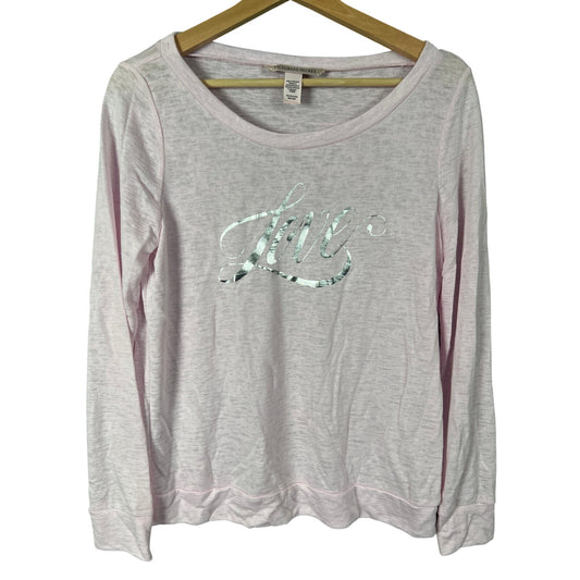 Victoria Secret Size XS Women’s Top Long Sleeve Love Spellout Pink