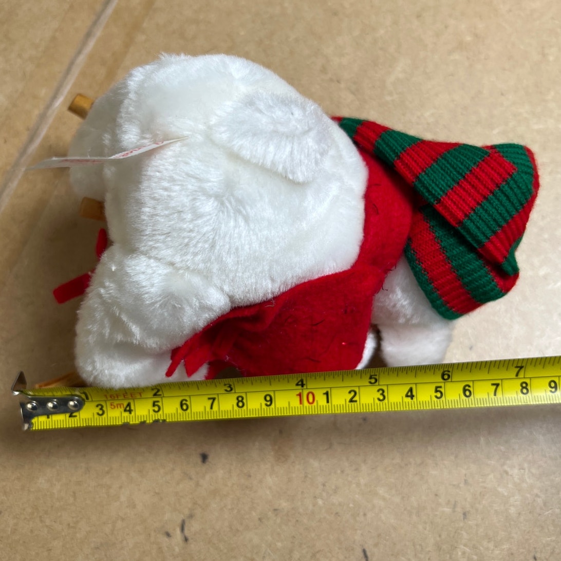 Annalee 2004 Christmas Bear Sitting on Wooden Chair Decoration