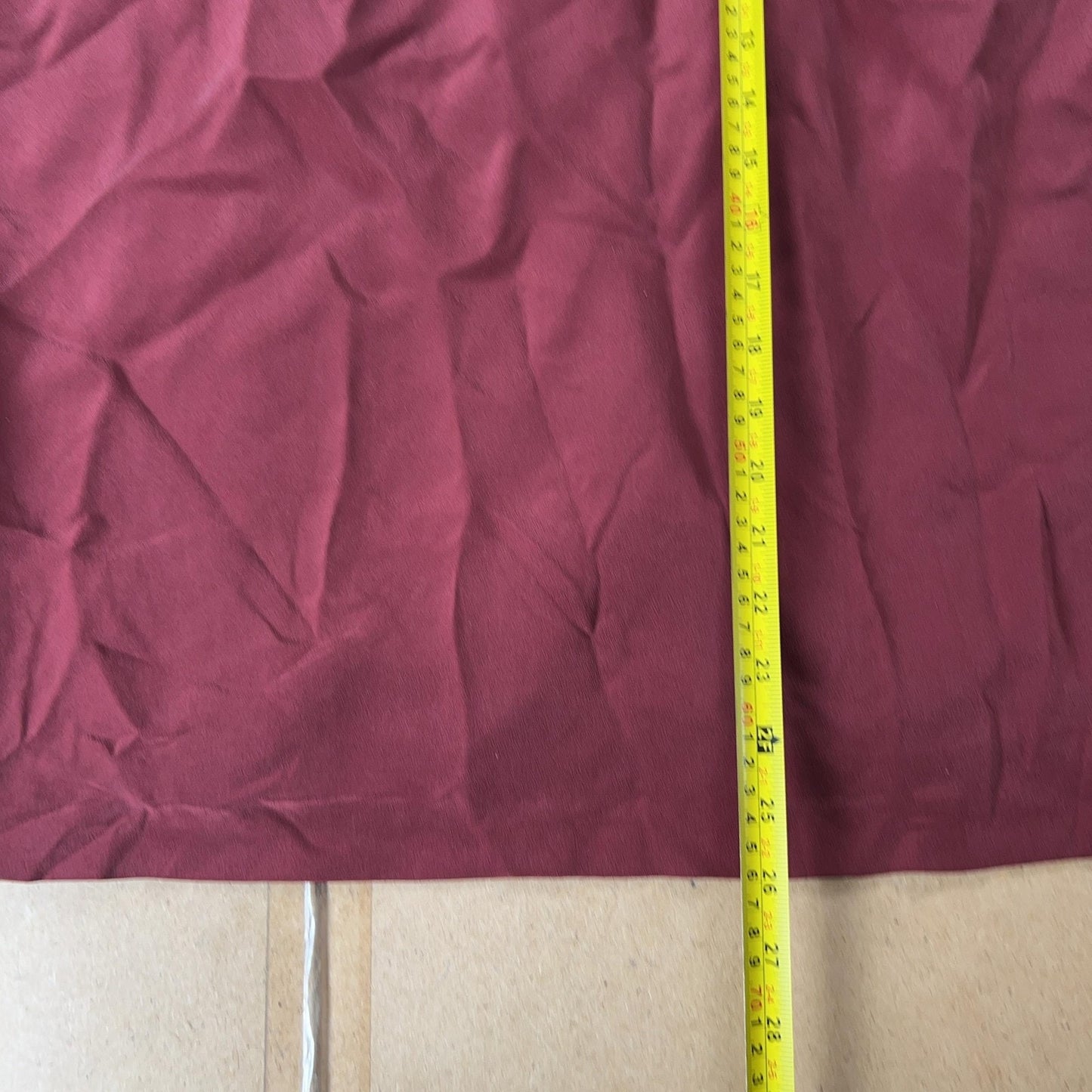 Due Per Due Cardigan Womens 14 Red Silk Lined Collared Pockets Button Business