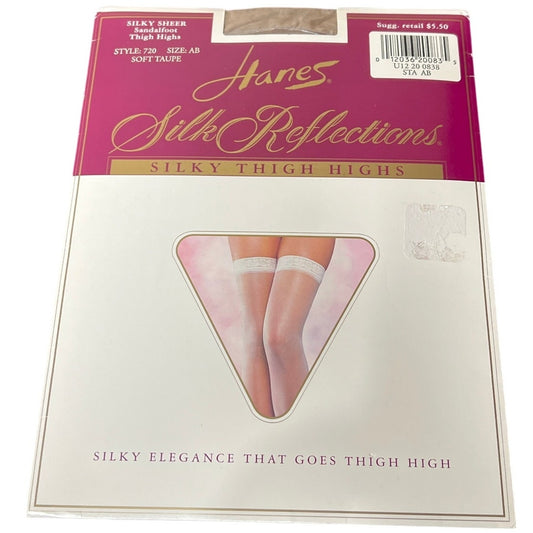 Hanes NWT Silk Reflection Silky Thigh Tights Sheer Sandal Foot Size AB