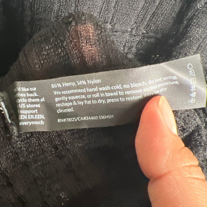 Eileen Fisher Black Sheer Hemp Women's Size Small