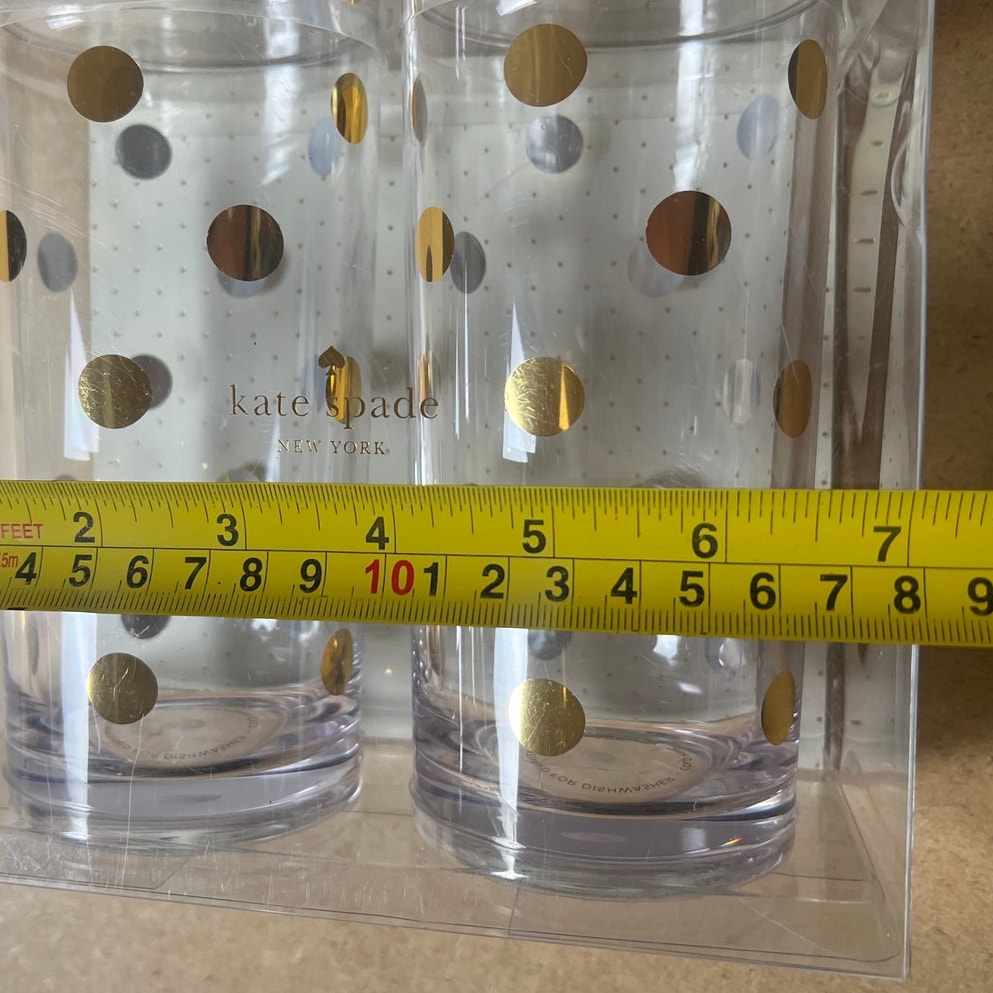 NIB Kate Spade New York Raise A Glass Set Of Two Acrylic Highball Glasses