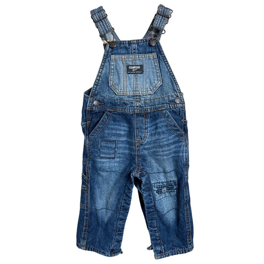 Vintage OshKosh Flannel Lined Denim Overalls 12M