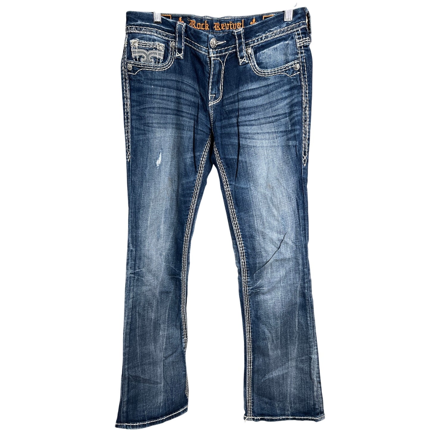 Rock Revival Easy Boot Parel Size 28 Faded Grunge Women Jeans