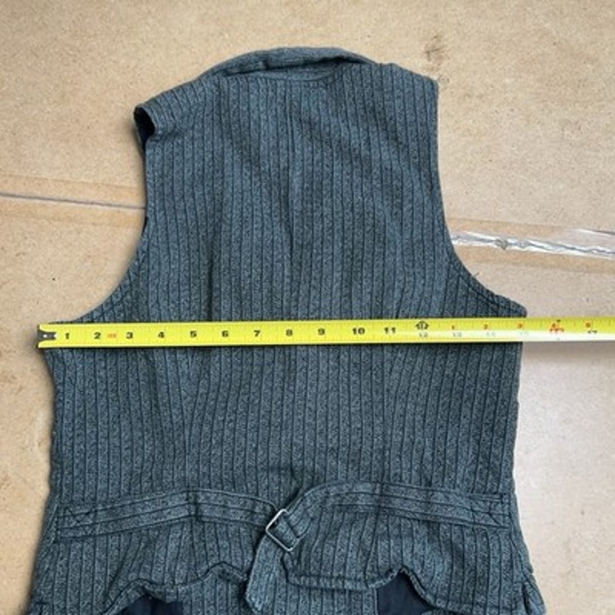 Lauren Jeans Co. Ralph Lauren Vest Womens S Gray Striped Tweed Lined Collared