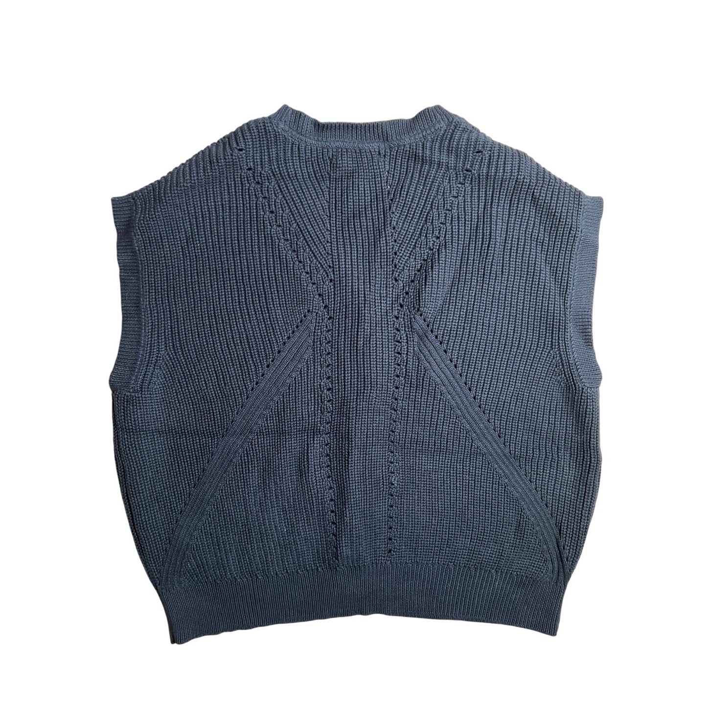 Able Black Button Down 100% Cotton Vest Size Small