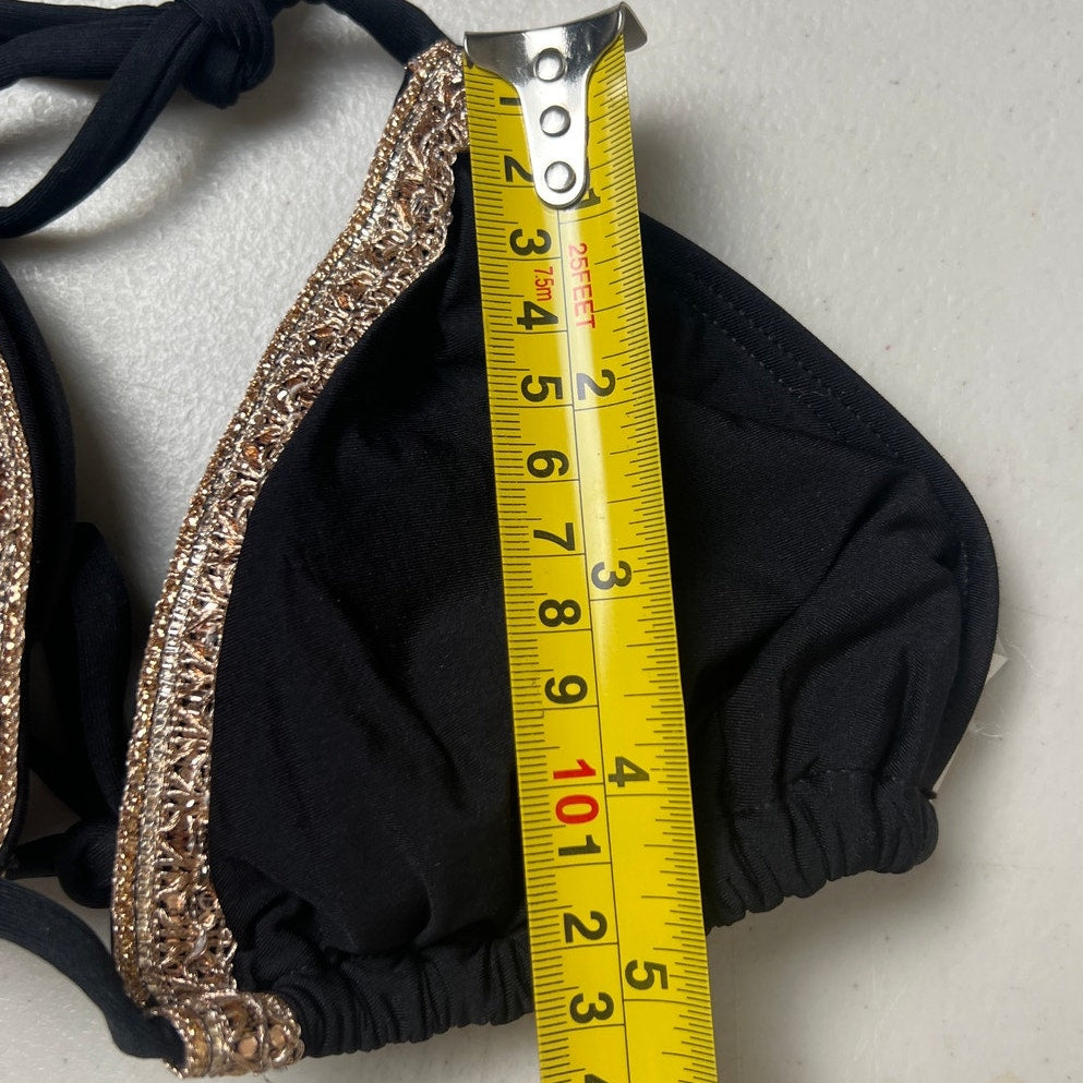 Mali Swimwear BikingTop  Black Strap Small