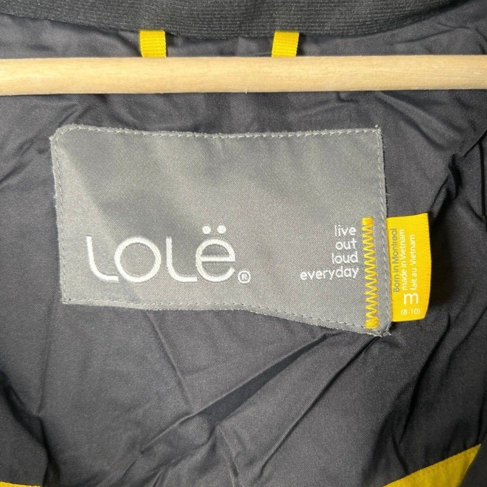 Lole Size Medium 100% Polyester Raincoat Windbreaker Mid-Thigh Lined Coat Jacket