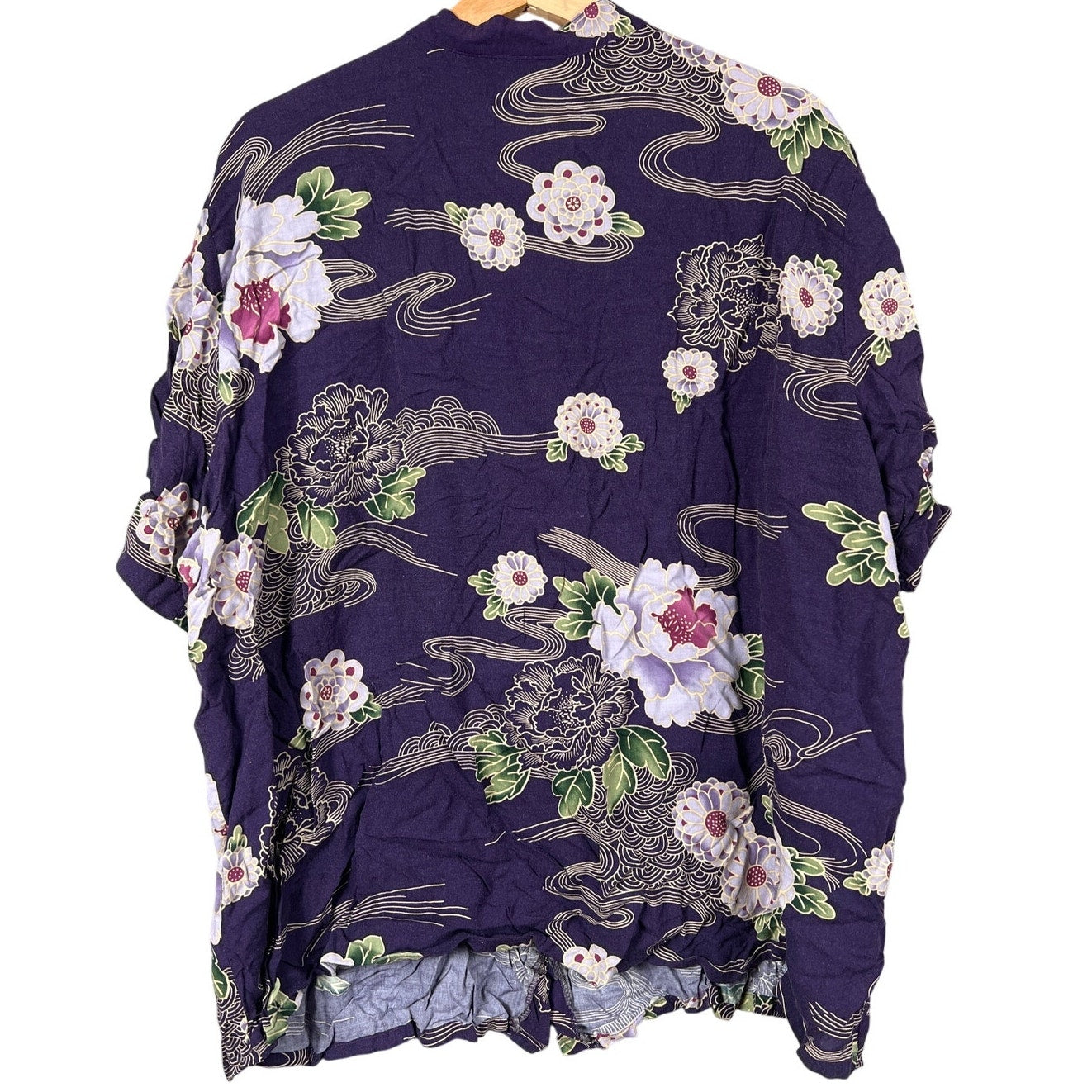 Tapestry Purple Floral Men 2XL Button Up Top