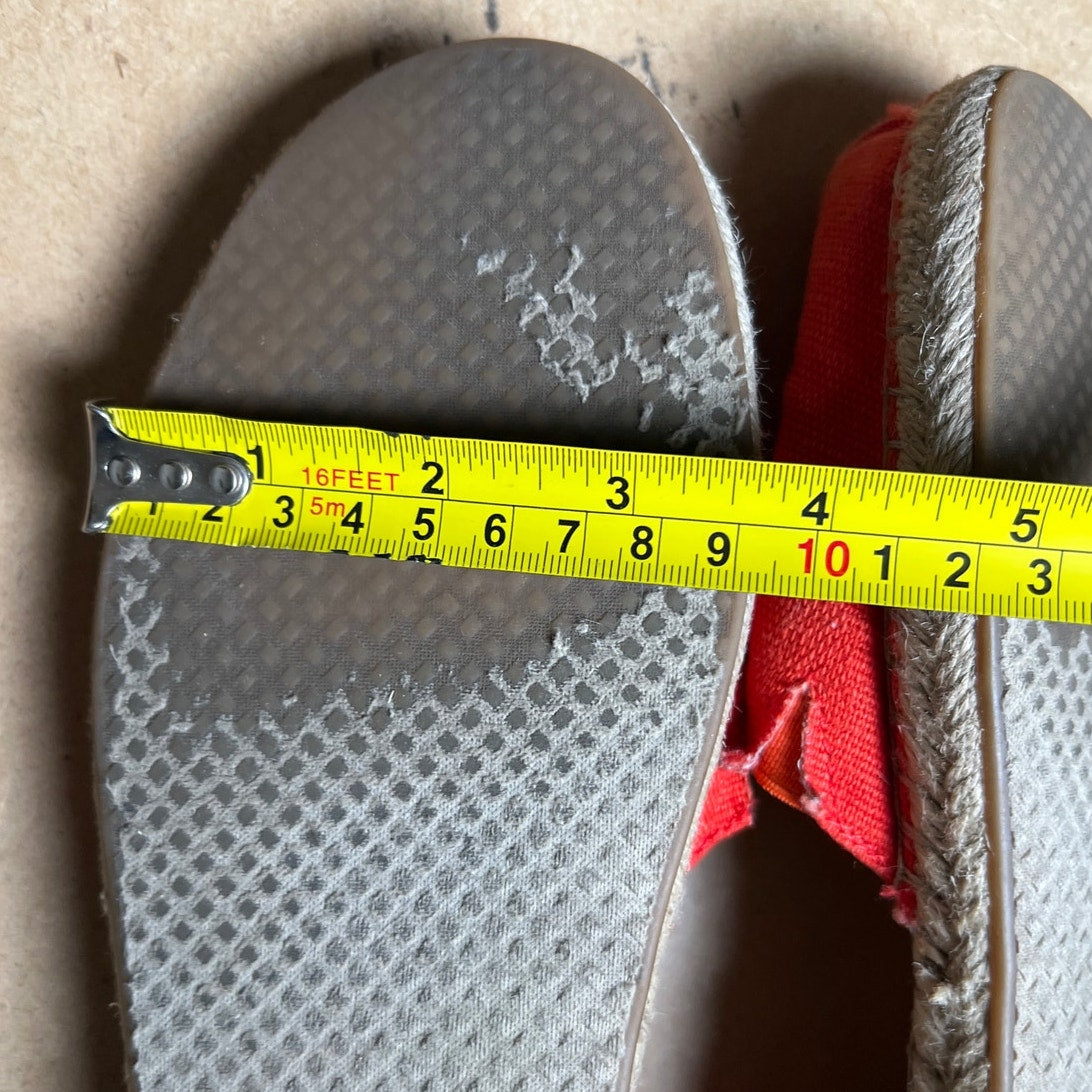 TOMS Clare V. Orange Canvas Gladiator Sandals Katalina Espadrilles SIze 7.5