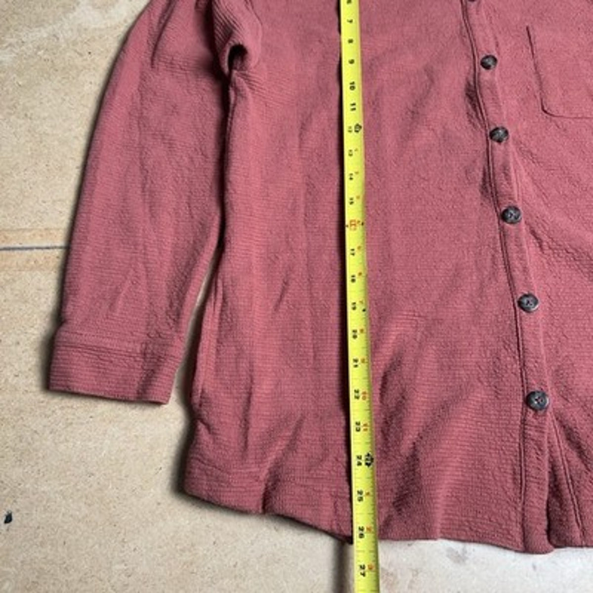 Madewell Button-Up Womens M Pink Collared Long Sleeve Knit Relaxed Casual