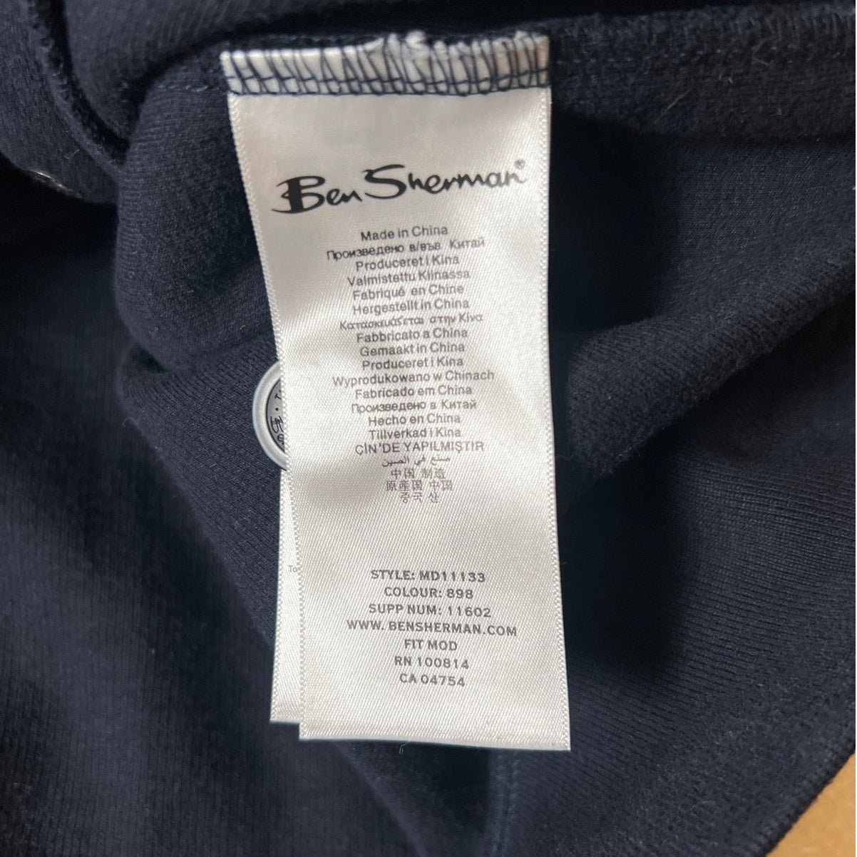 Ben Sherman Navy Blue Full-Zip Up Sweater Size XL