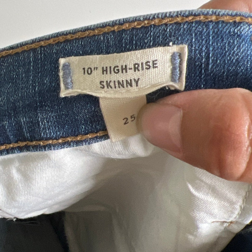 Madewell 10" High Rise Skinny Distressed Women Size 25 Jean