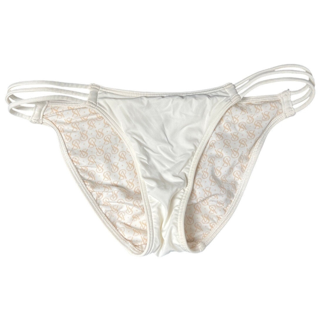 Victoria Secret XS White Gold Bikini Swim Bottoms
